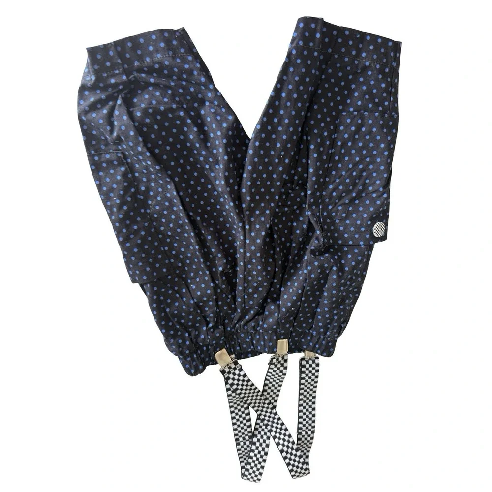 vintage 12 months polka overalls with checkered overalls 90s boys/girls